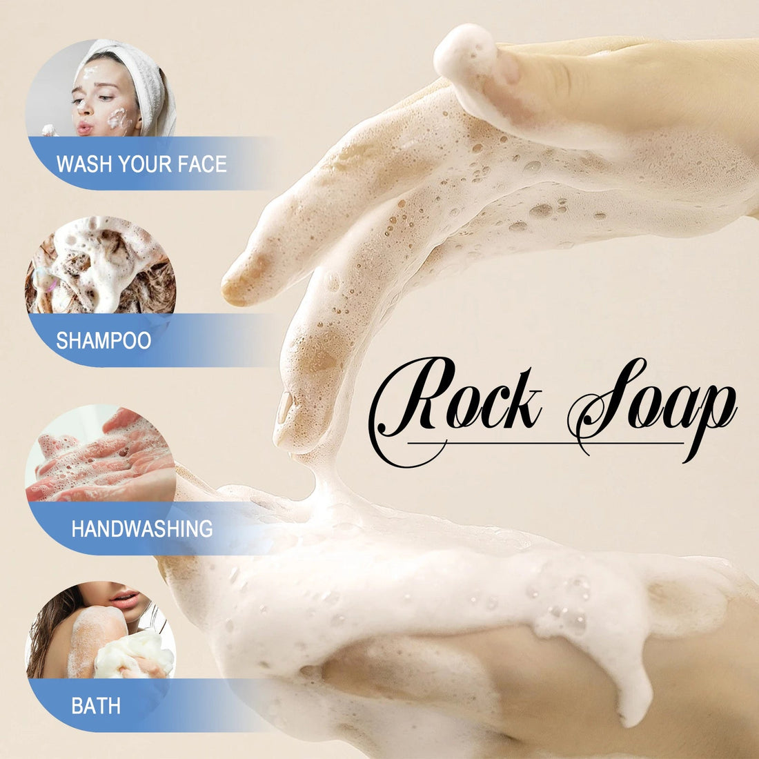 100g Rock Crystal Bath Soap Gentle Cleansing Moisturizing Body Bar For All Skin Types Multi-Purpose Hand Face Wash Gift Set Halalzen