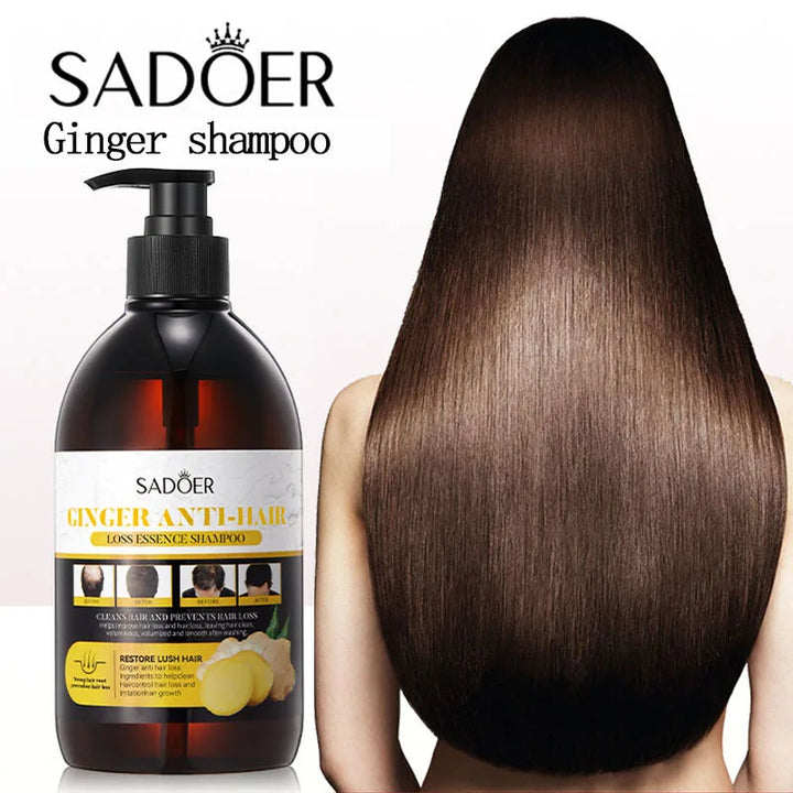 500ml Ginger Anti-Hair Loss Shampoo Long-lasting Fragrances Shampoo Deeply Moisturizing Smooth Set With Comb Gift Halalzen