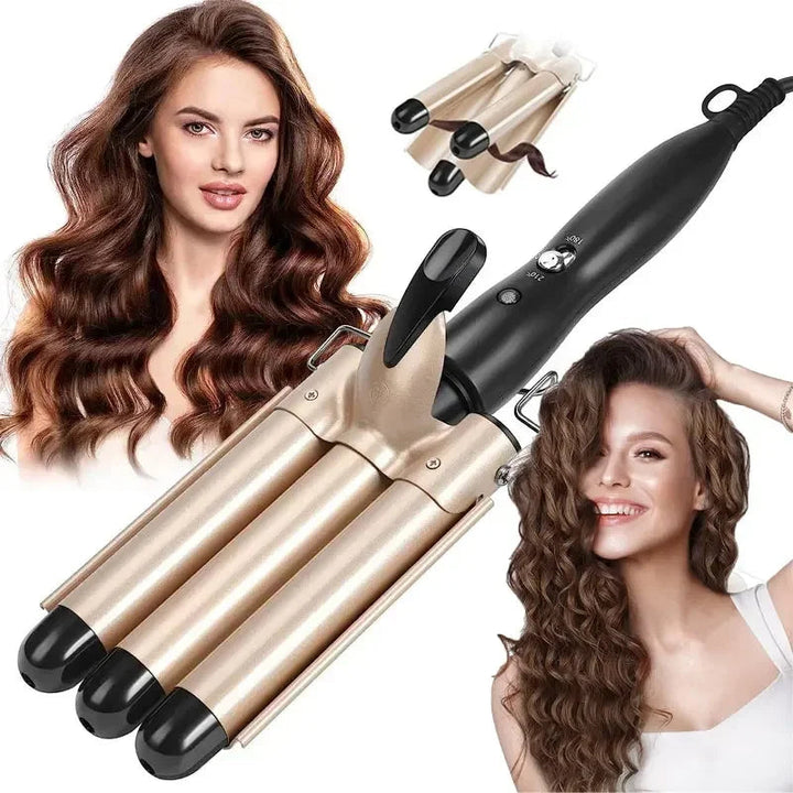 Professional Hair Curling Iron Ceramic Triple Barrel Hair Curler Irons Hair Wave Waver Styling Tools Hair Styling Appliances Halalzen
