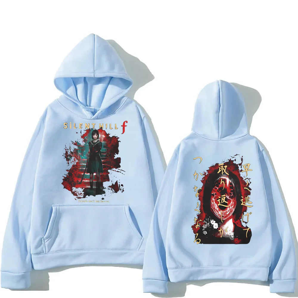 Silent Hill Double Sided Print Hoodie Men Women Harajuku Vintage Hooded Sweatshirts Gothic Fashion Pullovers