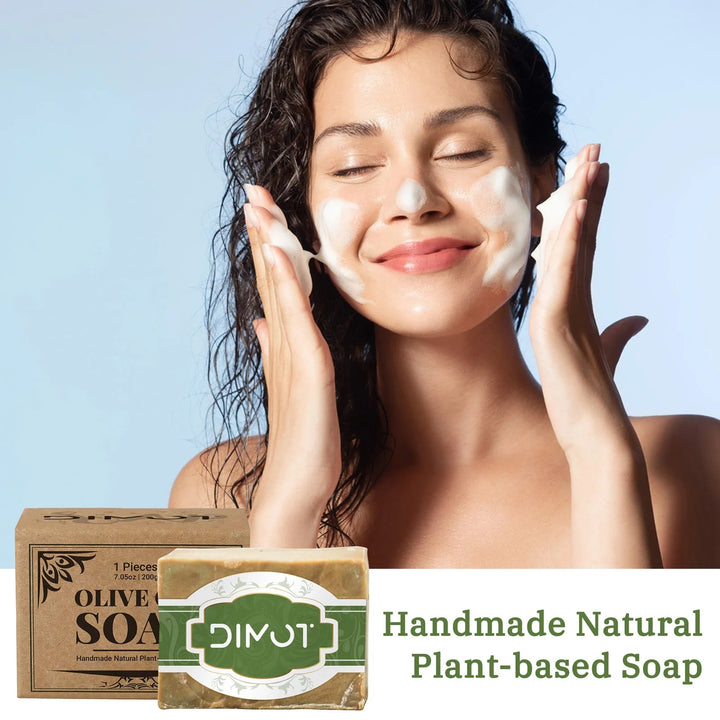 Handmade Olive Oil Cleansing Bar 200g - For Sensitive Skin, Gently Cleanses Face, Body & Hair While Providing Light Moisture. Halalzen