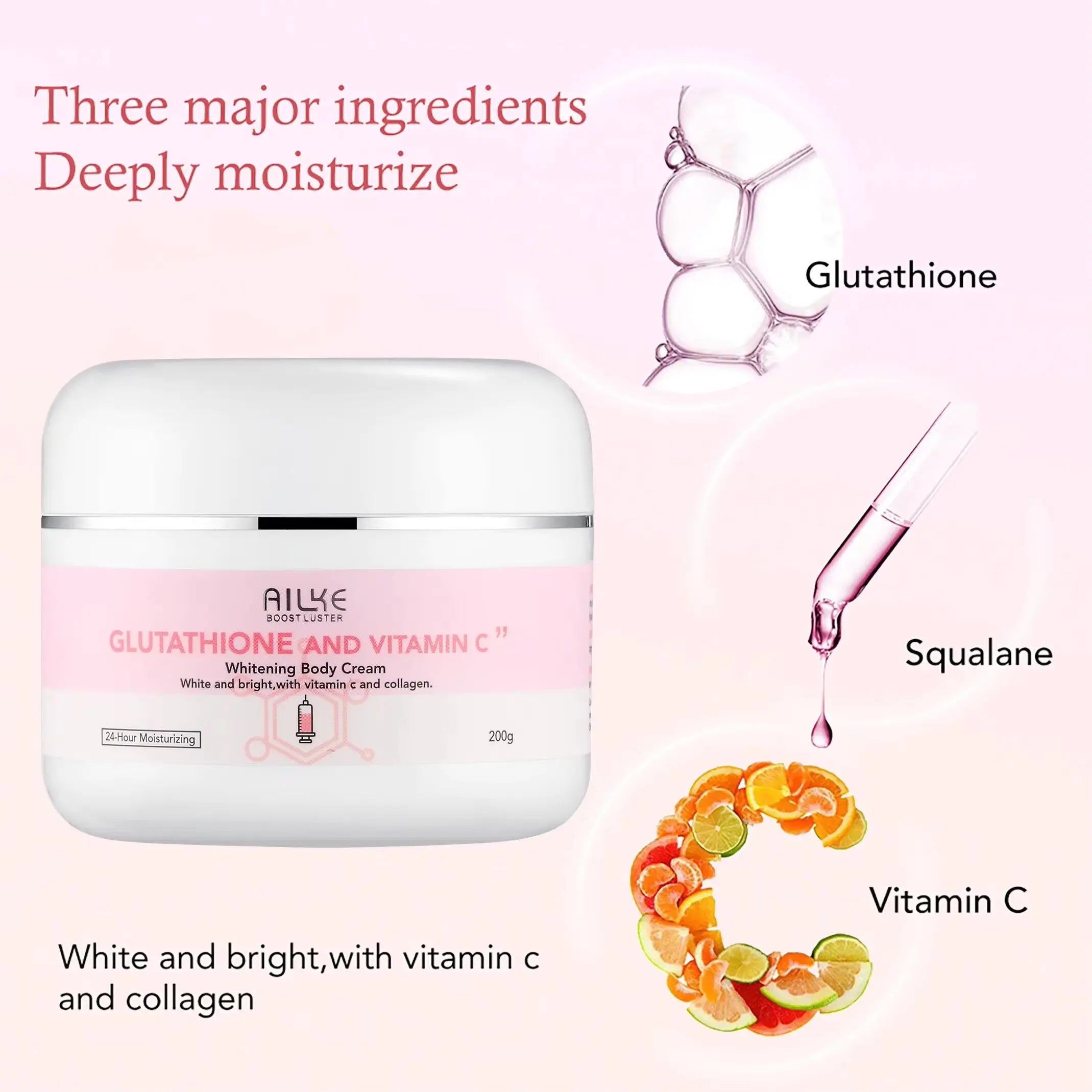 AILKE Glutathion and Vitamin C Whitening Set, Moisturizing, Remove Melanin, Freckles, Black Spots, Chloasma, Clean Skin