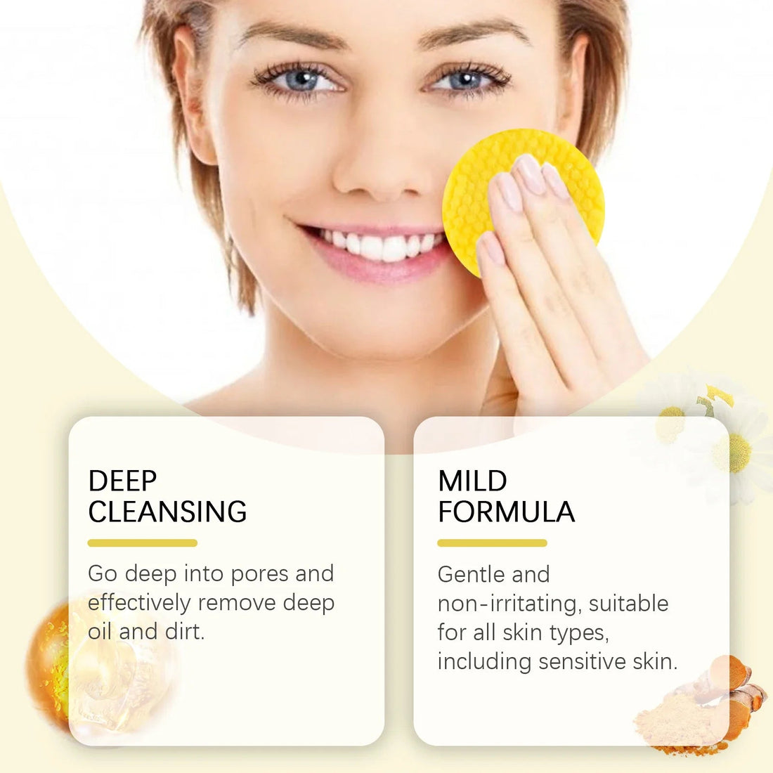 Turmeric Kojic Acid Cleansing Pads Exfoliating Pads Facial Sponges For Cleansing Exfoliating Daily Cleansing Skin Care Tools Halalzen