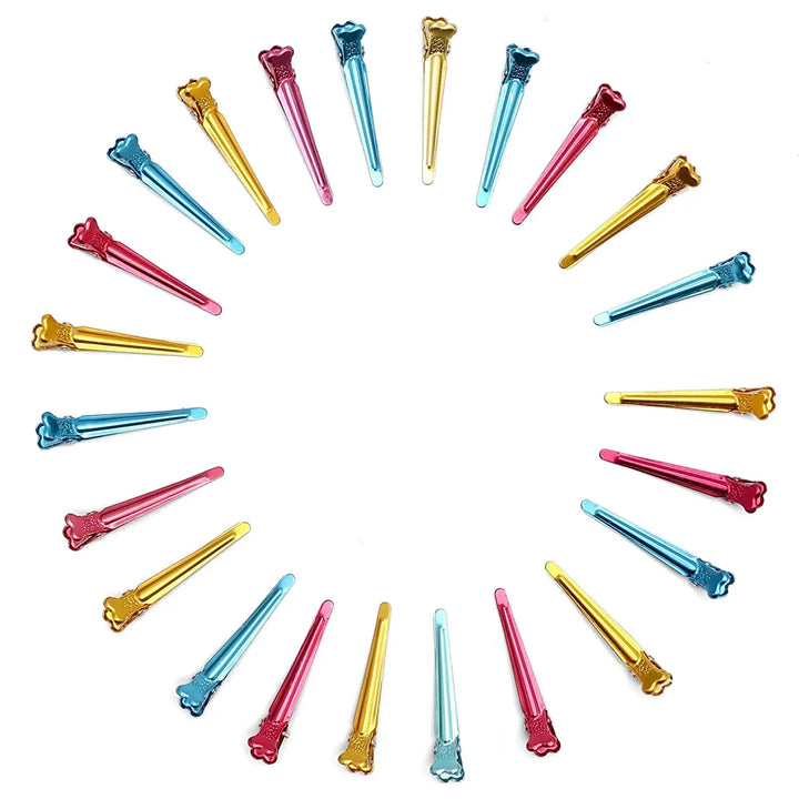 50PCS Hair Clips Hairdressing Clamps Claws Section Clips Barber Hair Styling Tools DIY Colorful Metal Hairpins Headwear Supplies