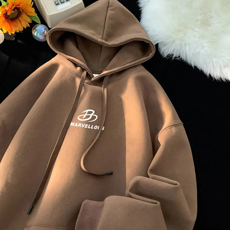 Korean Classic Loose Hooded Sweatshirt Casual Sports Wind Pullover Hoodie Multi-colour Sweatshirts Men Women Oversized