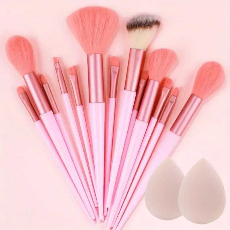 13Pcs Soft Fluffy Makeup Brushes Set for Cosmetics Foundation Blush Powder Eyeshadow Kabuki Blending with Makeup Sponge Egg