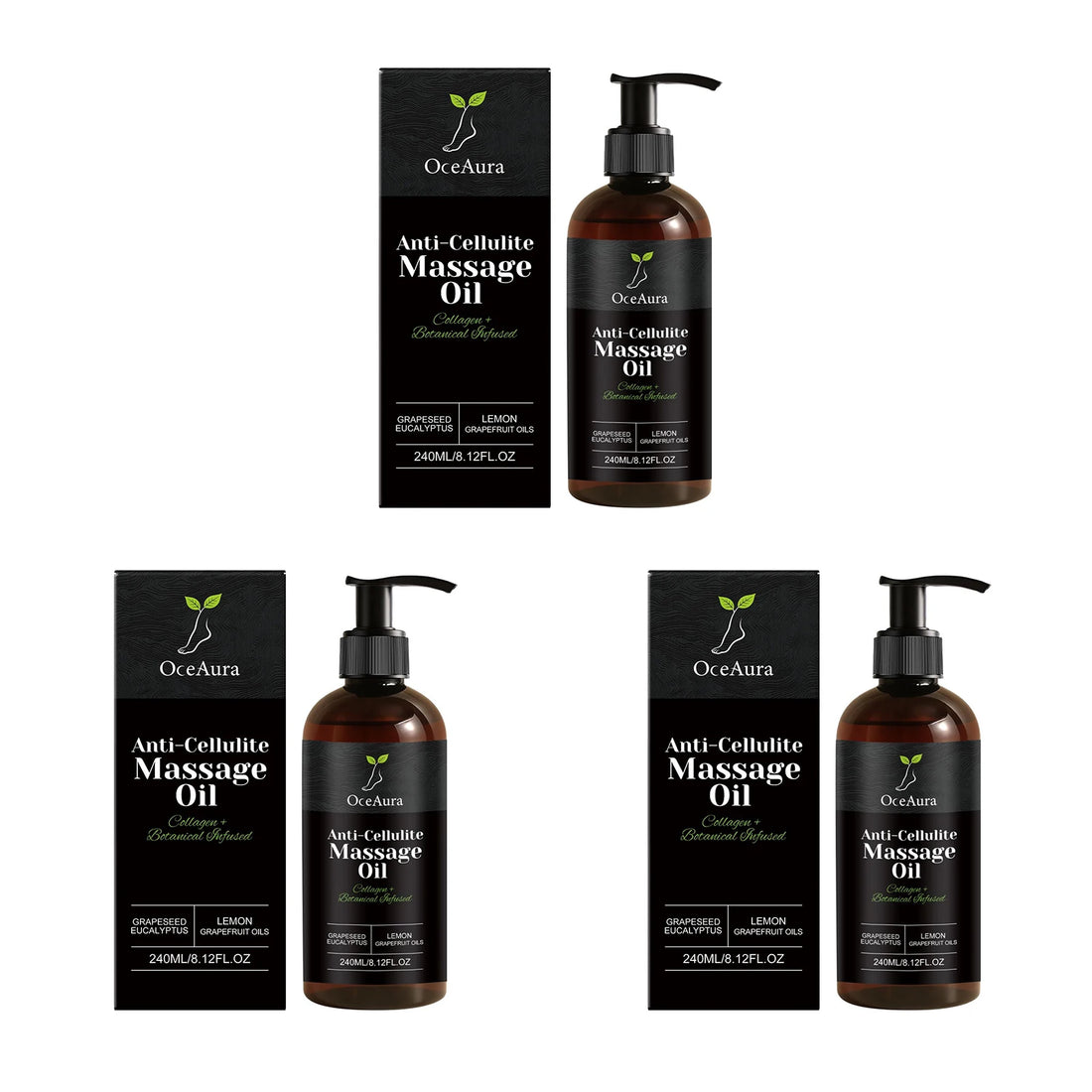Collagen Anti-Cellulite Massage Oil Abdomen Thigh Firming Nourishing Dry Skin Glowing Soothing Revitalizing Tightening Body Oil