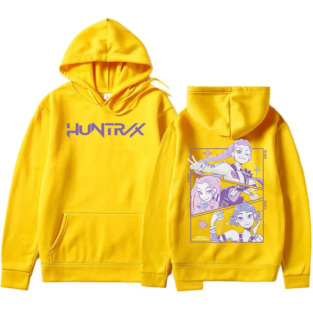 Men Women Hoodies KPop Demon Hunters Movie Graphic Sweatshirts Fleece Warm Hooded Pullovers 2025 Fashion Male Sudadera Print Top