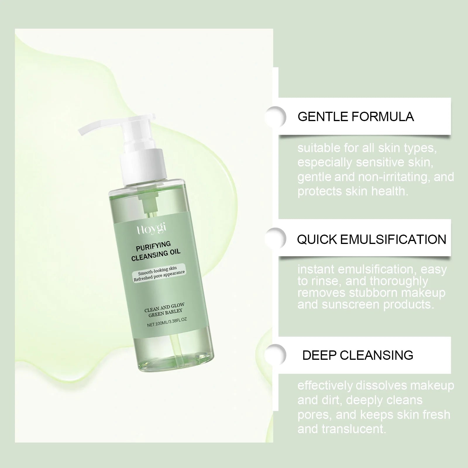 HOYGI Makeup Removal Oil Deep Cleansing Reduce Blackheads Purifying Pores Hydrating Moisturizing Non Greasy for All Skin Types Halalzen