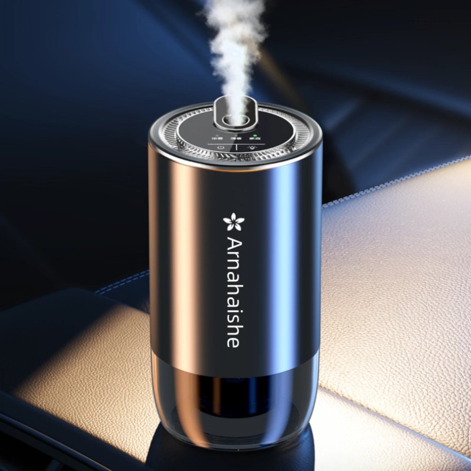 Smart Car Air Freshener with Star Projector & Essential Oil Diffuser - 50ml Long-Lasting Aroma Diffuser with Automatic On/Off