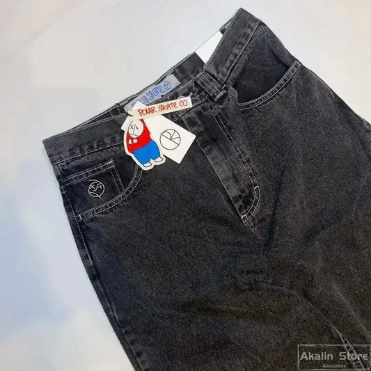 Y2k big boy jeans hip hop cartoon embroidery graphic loose baggy jeans harajuku streetwear high waisted vintage wide leg pants