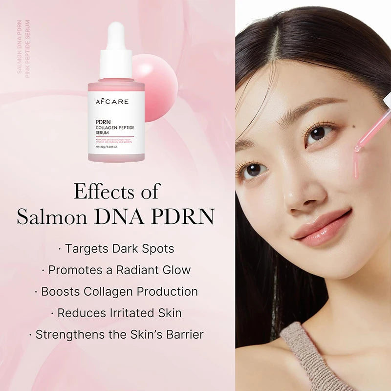 Collagen Peptide Facial Serum Targets Dull Skin Boosts Skin Elasticity Stimulates Skin Renewal Repair Salmon PDRN KOREAN Product Halalzen