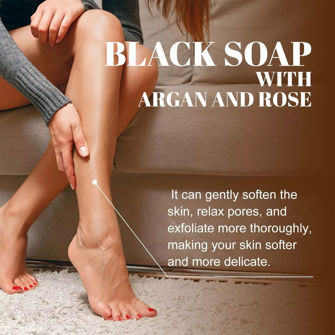 Black Beldi Soap with Argan and Rose Moisturizing Purifying Deep Cleansing Softening Body Scrub Dead Skin Remover Acne Skin Care Halalzen