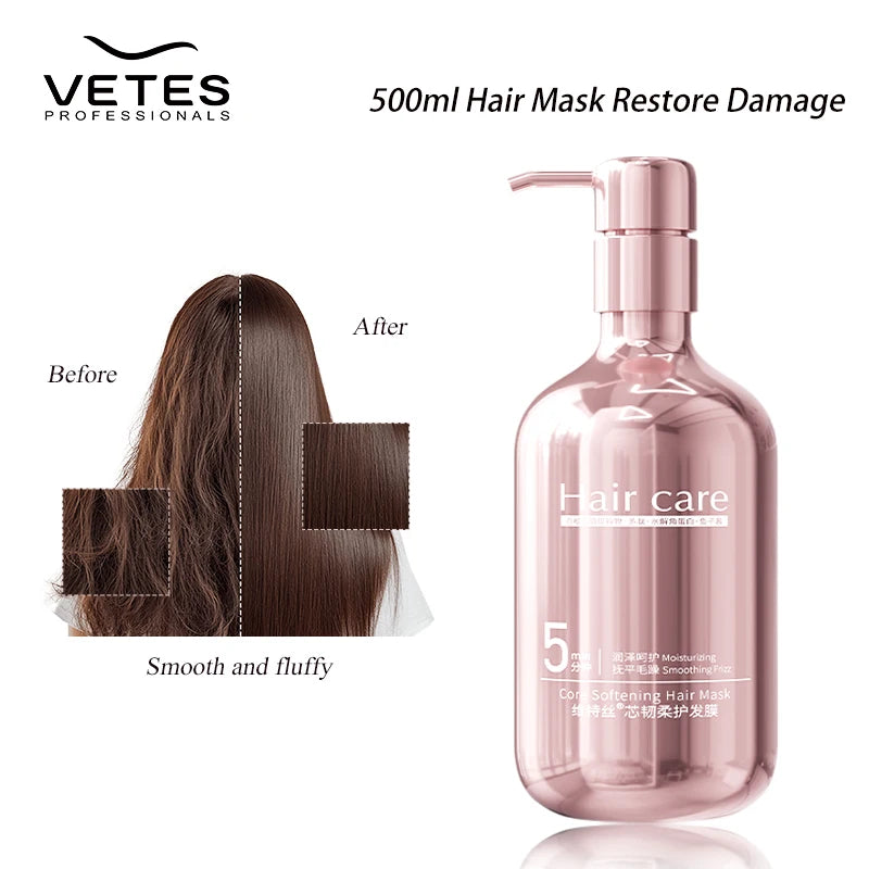 Keratin 500ml Conditioner Hair Mask for Hair Damage Restore Caviar Mask Shampoo for Dry Hair Anti Frizz Treatment Moisturizing Halalzen