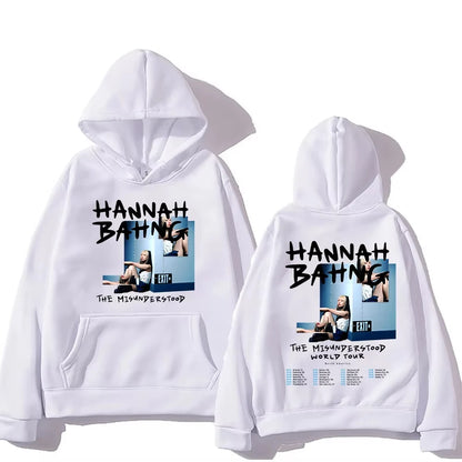 Hannah Bahng Hoodie Hannah Bahng The Misunderstood Tour 2025 Sweatshirts Fashion Y2K Clothing Unisex High Street Pullover Hoody