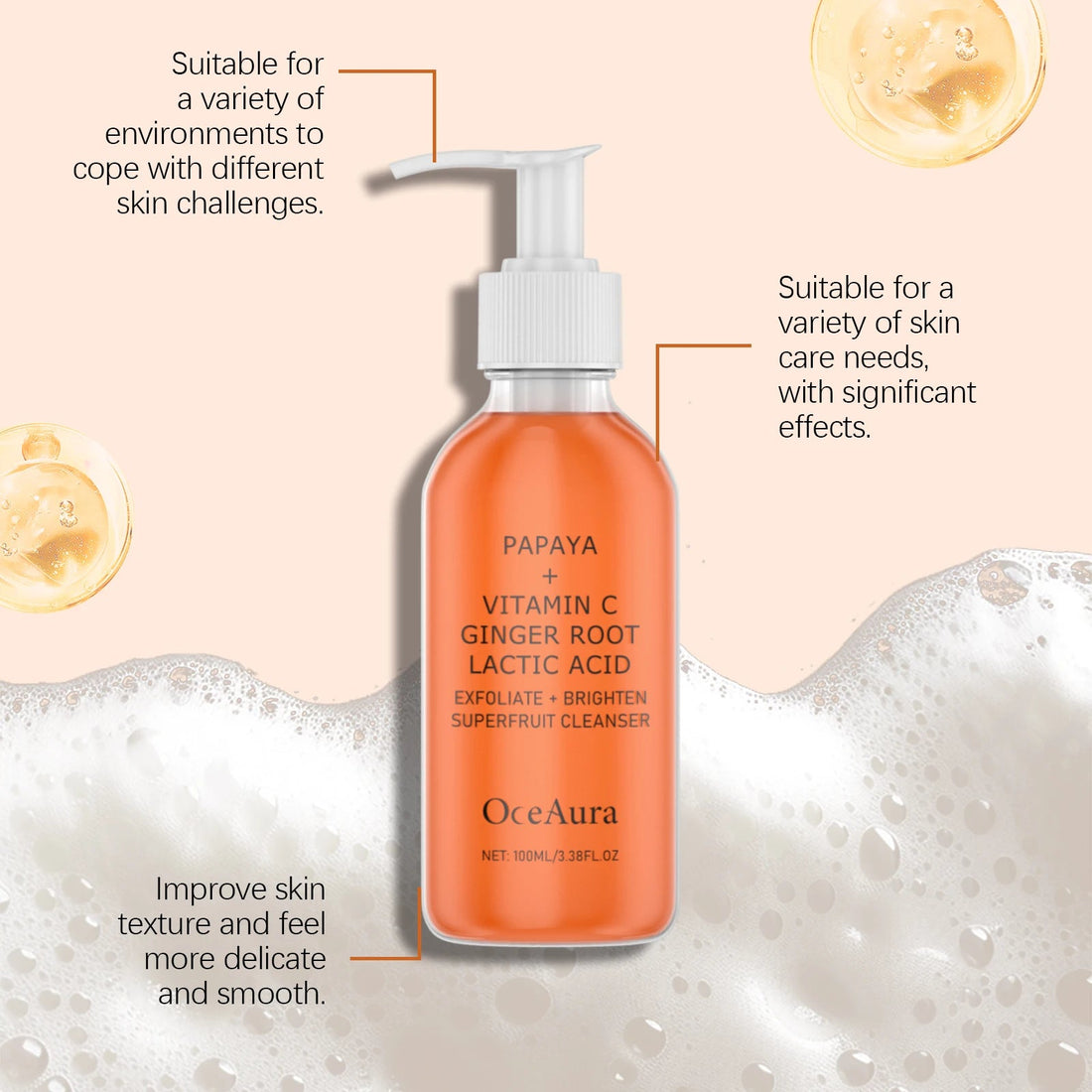 Papaya Face Wash Deep Exfoliating Oil Control Prevents Acne & Blackheads Brightening Pore Minimizing Cleanser For All Skin Types Halalzen