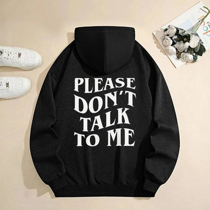 Please Don‘t Talk To Me Letter Printed Sweatshirts Y2K Clothes Graphic Hoodies Woman Oversized Street Fashion Womens Sweater