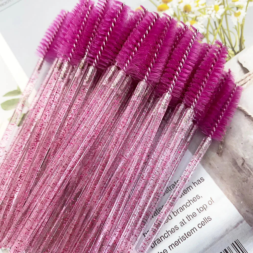 Zanse 300pcs Disposable Mascara Wands Eyelash Brush Spoolies for Eye Lash Extension, Eyebrow and Makeup Crystal Makeup Tool