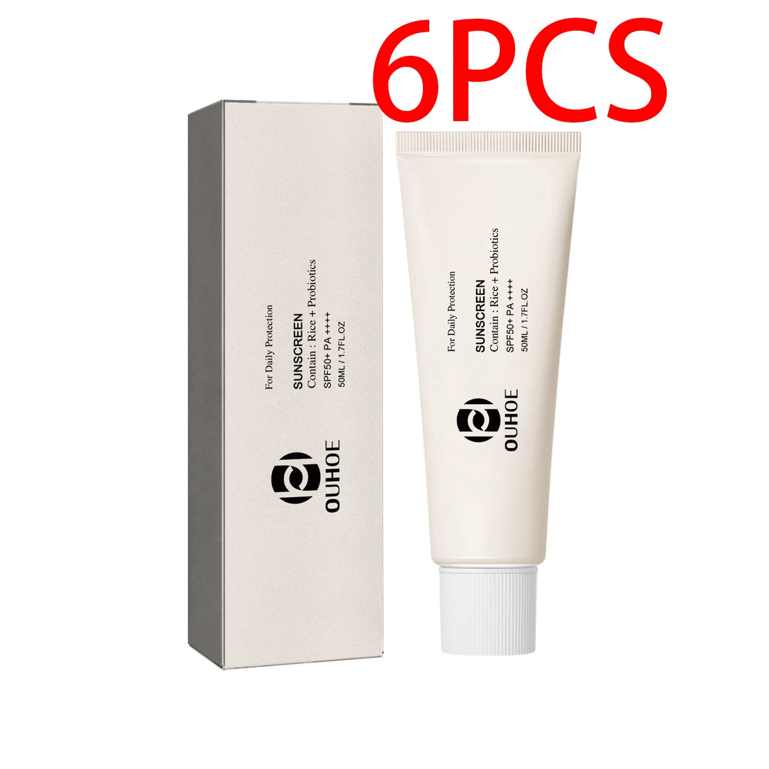 SPF 50 Face Sunscreen Non Lightweight Rice Probiotic Brightening Greasy UV Protection Moisturizing Cream for Sensitive Skin