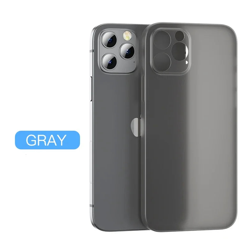 Ultradünne, matte PC-Hülle für iPhone 11, 12, 13, 14, 15, 16 Pro Max und 15 Plus – Frost-Schutzhülle