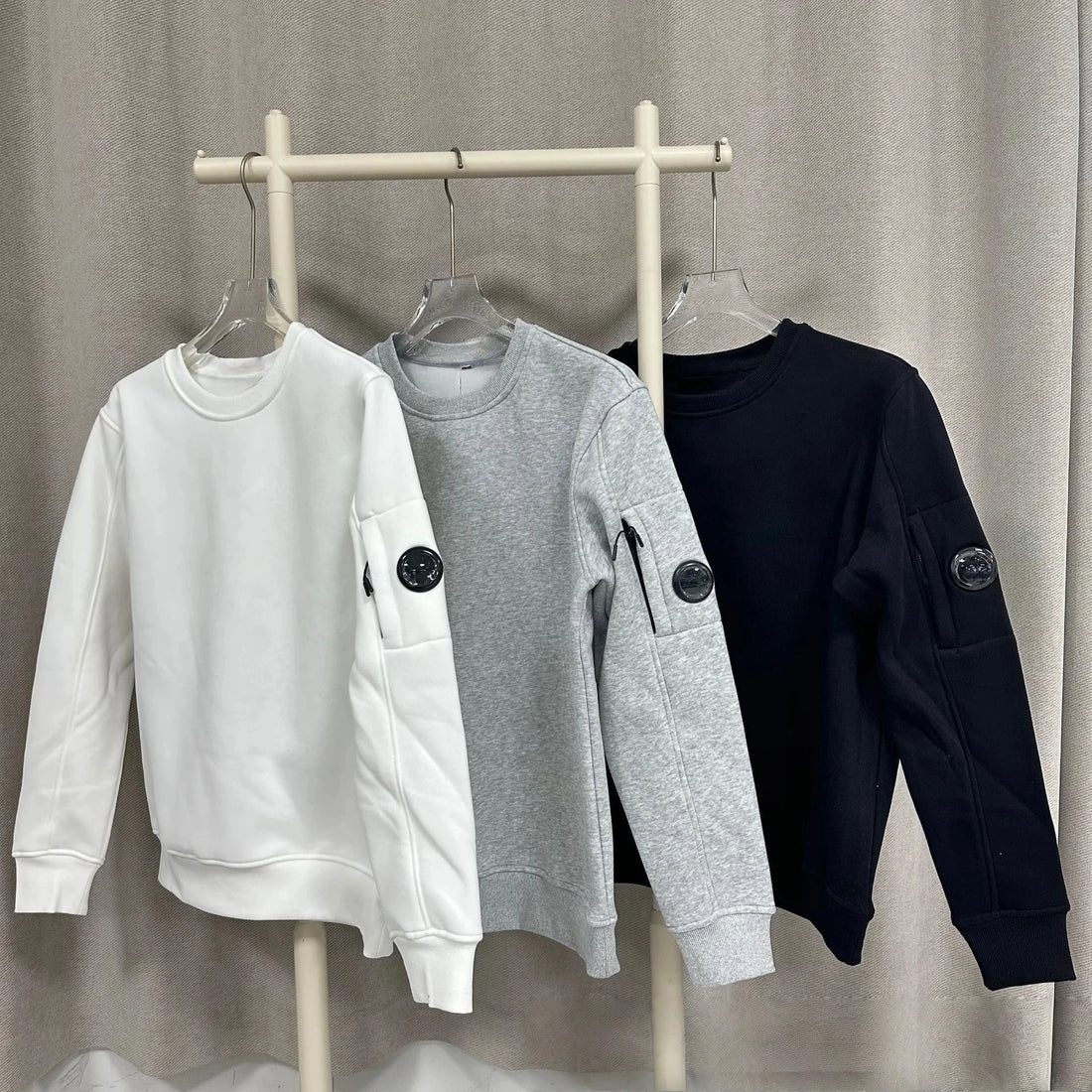 Round neck hoodie for men CP couple round lens cover casual hoodie 2025 new autumn and winter top Y2K style