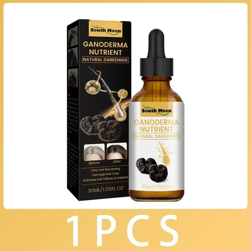 Gray White Hair Treatment Serum Liquid White To Black Natural Color Repair Nourish Product Anti Loss Hair Care Men Women