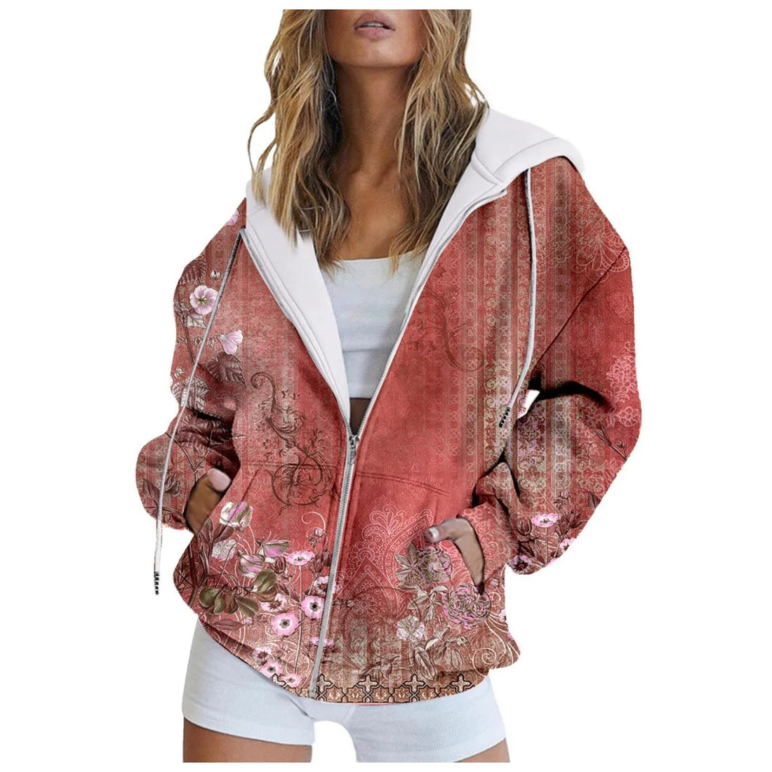 Hoodies For Teen Girls Trendy Womens Zip Up Hoodies Long Sleeve Oversized Sweatshirts Fleece Jacket Pockets 2025 Y2k Clothes