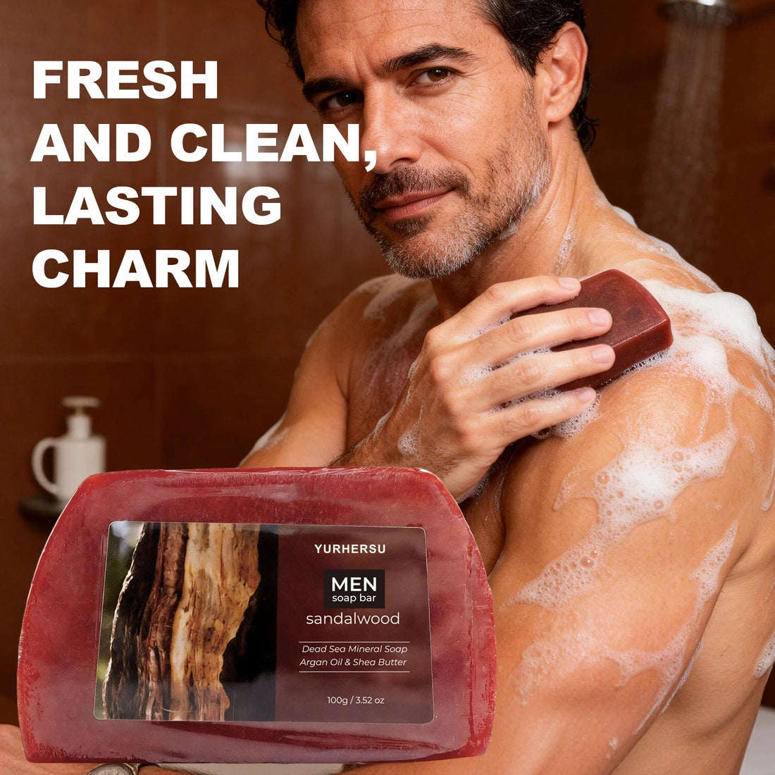 Organic Sandalwood Face Wash Soap, Oil Control, Blackhead Remover, Gentle Cleansing for Men Women, Daily Skin Care Halalzen