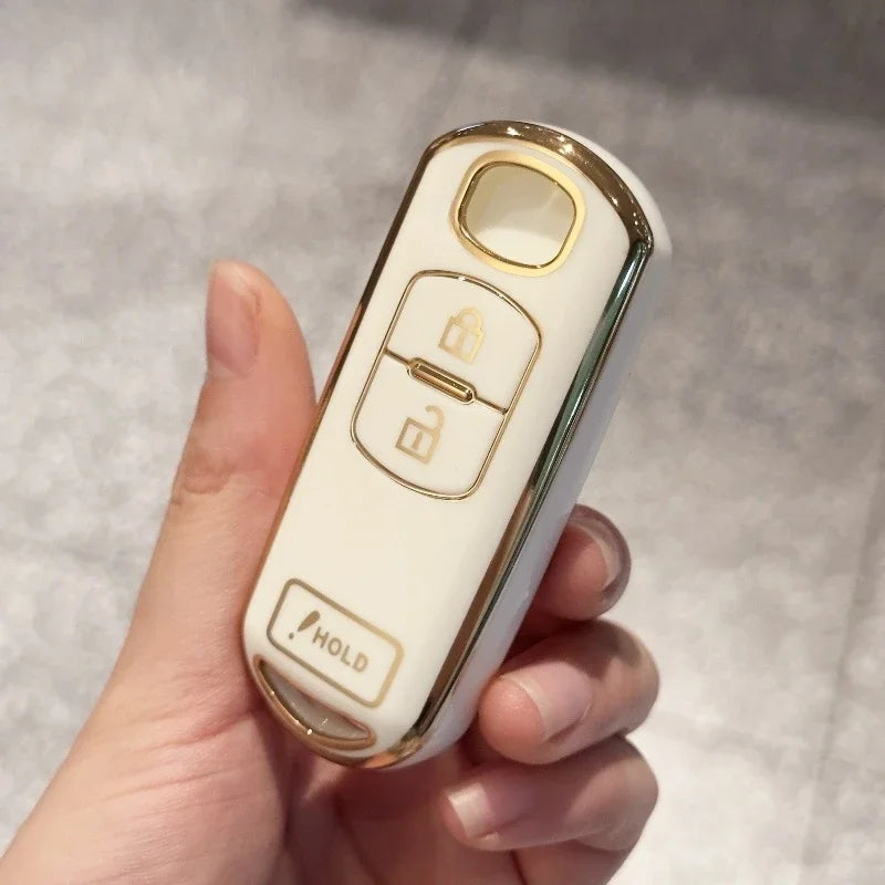 Car Key Cover, 3 Buttons Remote Fob Case Sleeve For Mazda 2 3 5 6 CX-3 CX-5 CX-7 CX-9 2013 2015 2016 2017 2018 2019