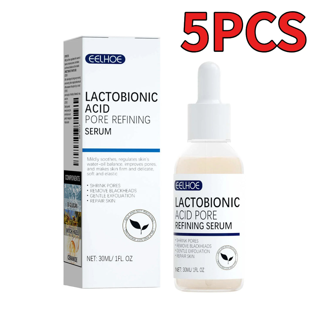 Lactobionic Acid Face Serum Pore Shrink Hyaluronic Acid Moisturizing Nourishing Firming Brighten Beauty Korean Cosmetics