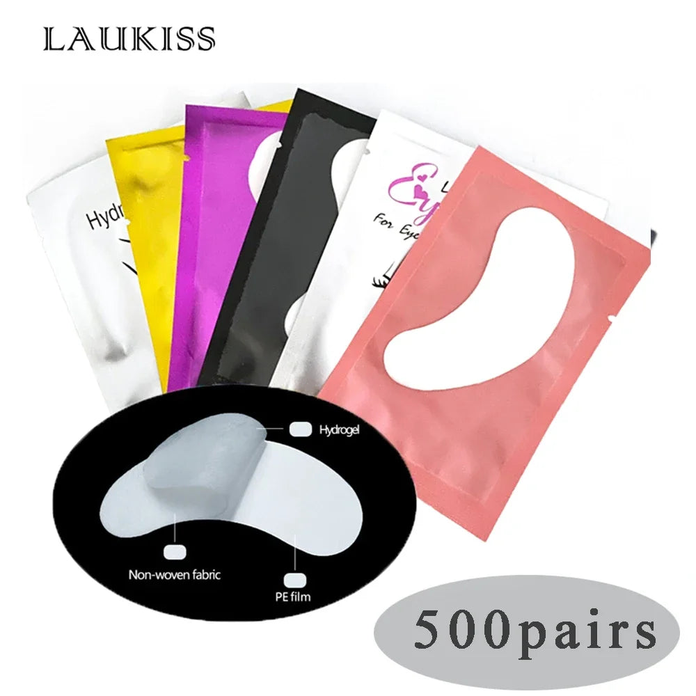 50/500/1000pcs Gel Patches for Eyelashes Building Eyelash Extension Under Eye Pads Lash Stickers Tools Wholesale LAUKISS