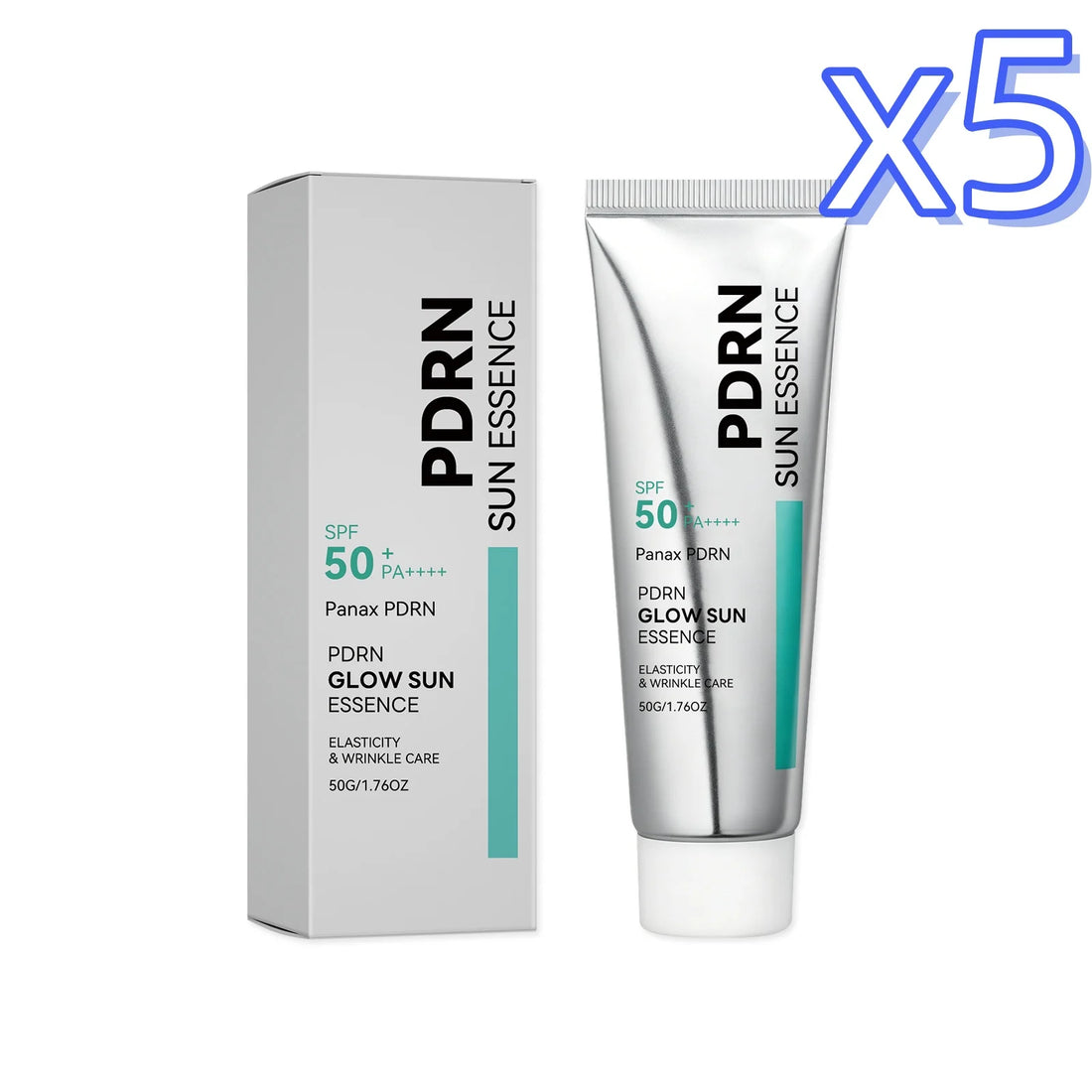 SPF 50 PDRN Facial Sunscreen Essence Broad Spectrum UV Defense Waterproof Moisturizing Refreshing Non Sticky Daily Face Sun Care