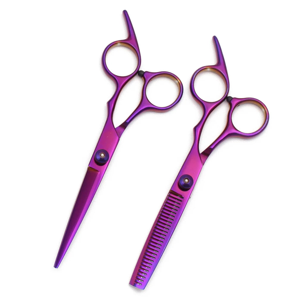 Hairdressing Scissors Blue Japan Stainless Hair Scissors Salon Cutting Scissors Barber Shop Thinning Shears Comb Razor C1001 Halalzen