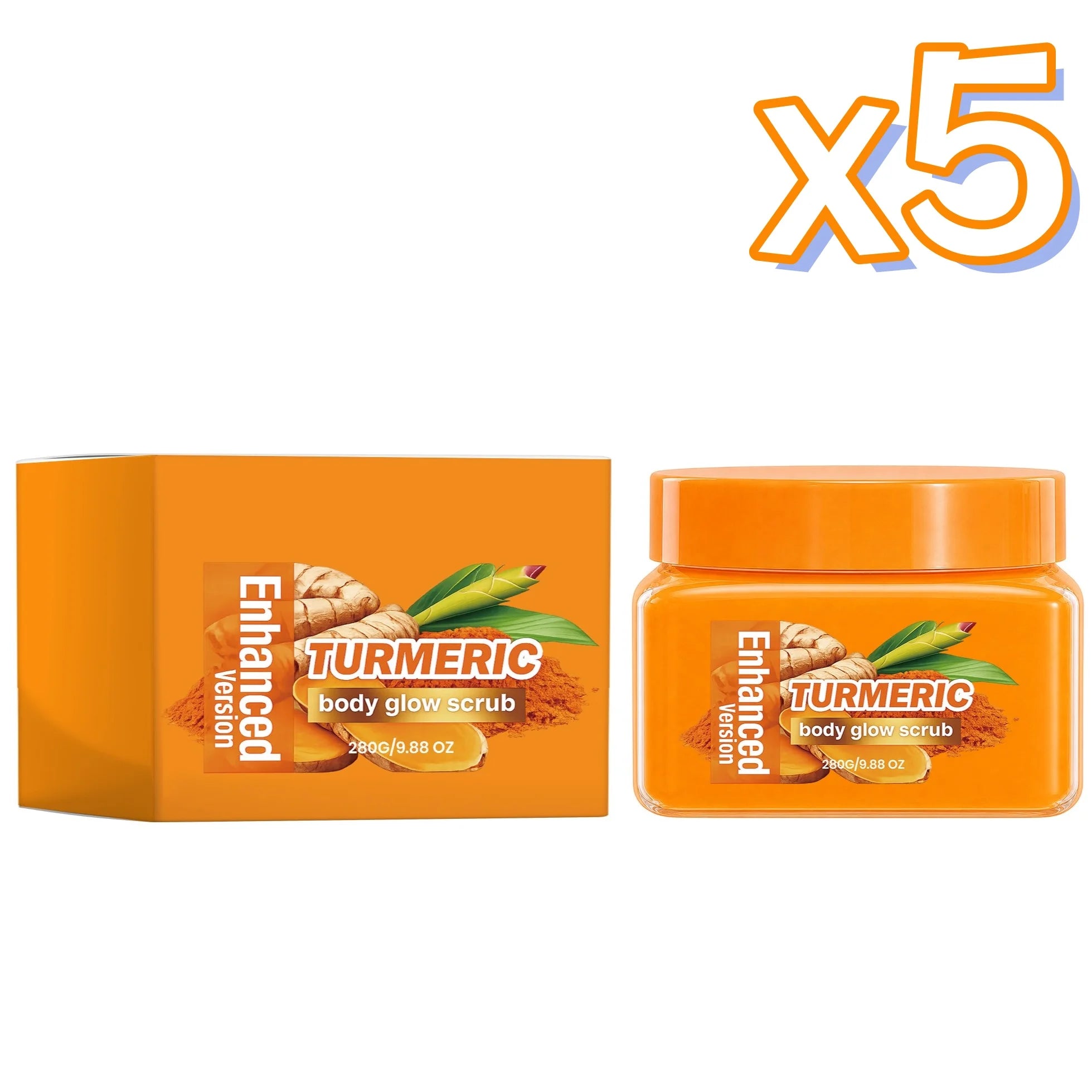 Turmeric Body Scrub Deep Cleanse Brightening Inner Thighs Bikini Area Organic Moisturizing Formula Exfoliating Body Scrub Cream
