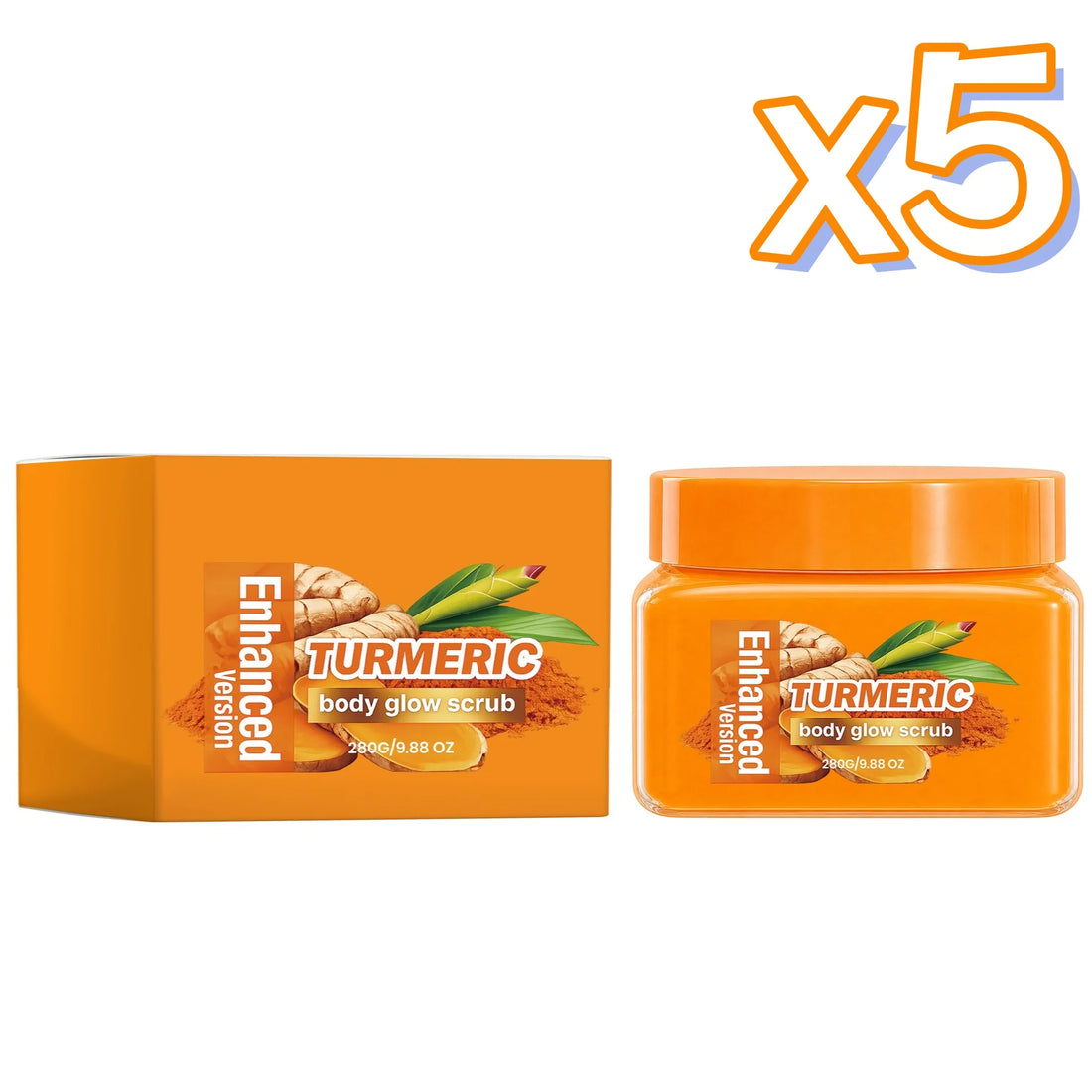 Turmeric Body Scrub Deep Cleanse Brightening Inner Thighs Bikini Area Organic Moisturizing Formula Exfoliating Body Scrub Cream