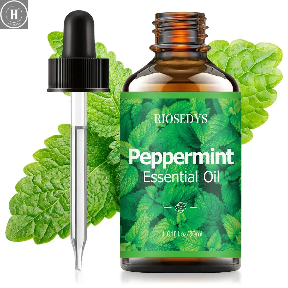 Peppermint essential oil, with its herbal scent, is suitable for aromatherapy diffusion and body massage,and also nourishes hair HALALZEN