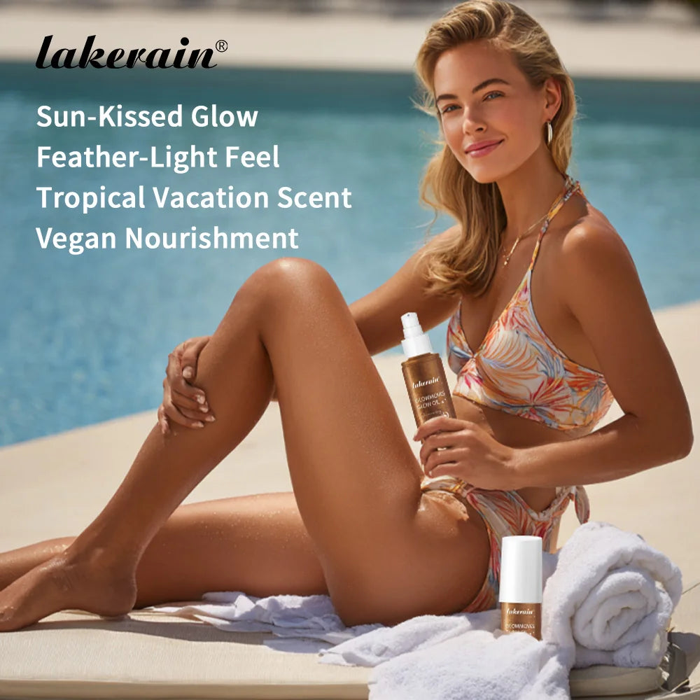 Lakerain 100ml Glowmoves Glow Oil Long Lasting Smoothing Nourishing Deep Moisturizing Shimmering Non-greasy Body Care Glow Oil