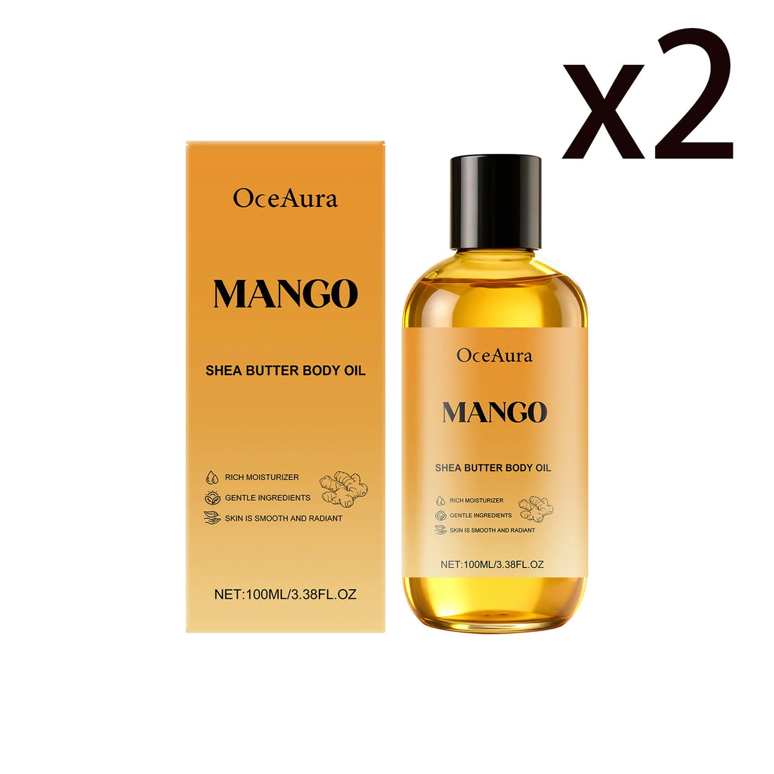 Mango Shea Butter Body Oil Soften Rough Skin Improve Skin Condition Long-Lasting Hydration Fresh Fragrance SPA Massage Skin Oil