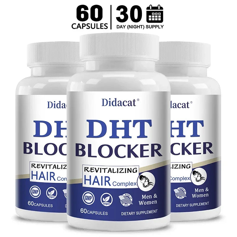 Didacat Advanced DHT Blocker Hair Growth Supplement for Hereditary Thinning Hair - for Men and Women, Hair Loss