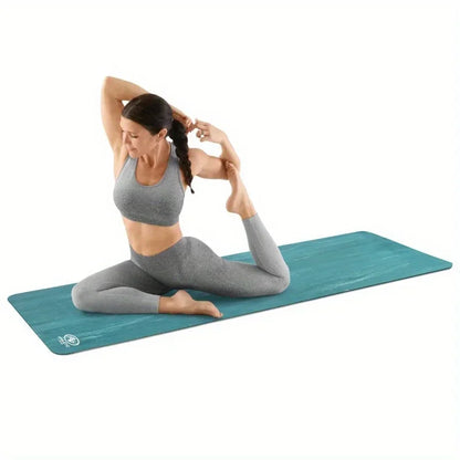 Non-slip treaded, 4mm rubber yoga mat suitable for high-intensity workouts