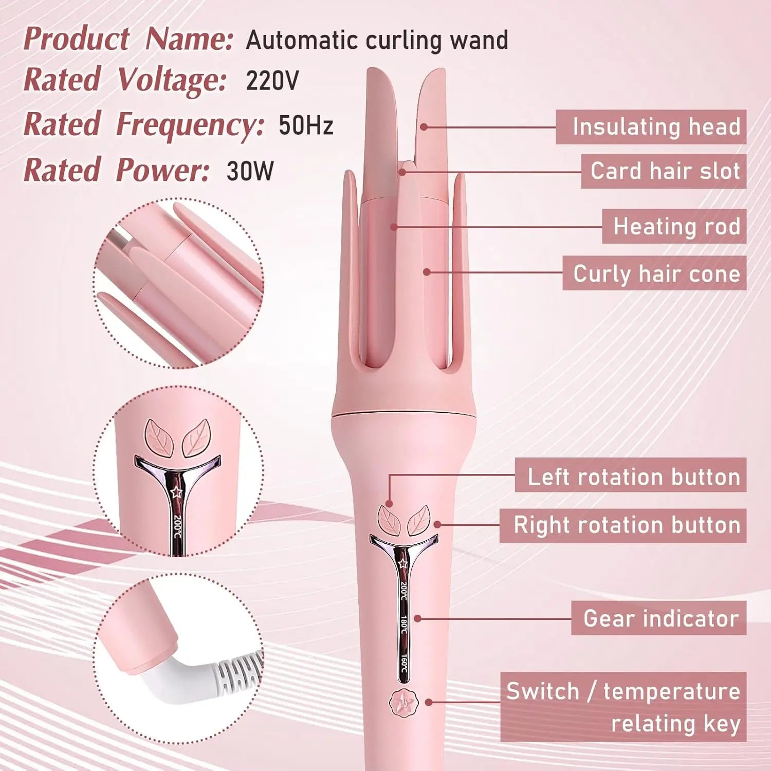 Automatic Curling Iron 32 mm Big Roll Anion  Ceramic Hair Curler 4-Speed Adjustable  Fast Heating Fashion Styling Tools Halalzen