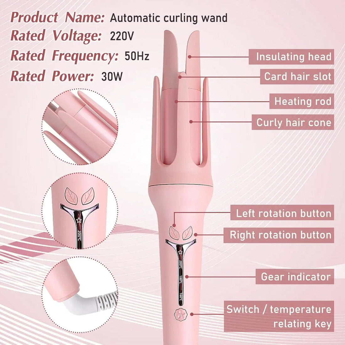 Automatic Curling Iron 32 mm Big Roll Anion  Ceramic Hair Curler 4-Speed Adjustable  Fast Heating Fashion Styling Tools Halalzen