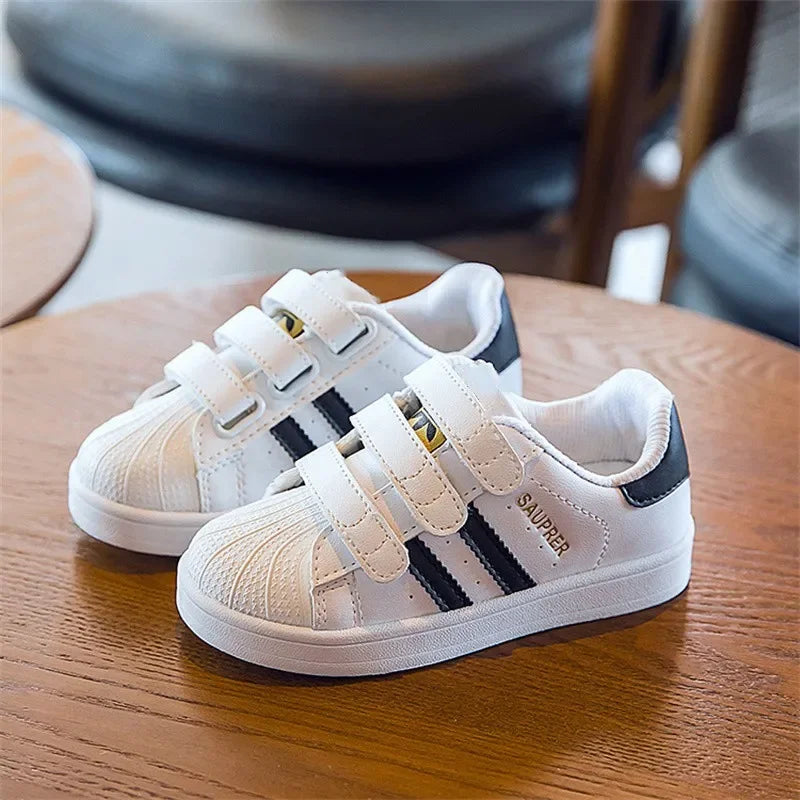 Baby Girls/Boys Autumn/Winter Fashionable Breathable Sneakers Casual Round Toe Kids Low-top Sneakers Comfortable Square Heel