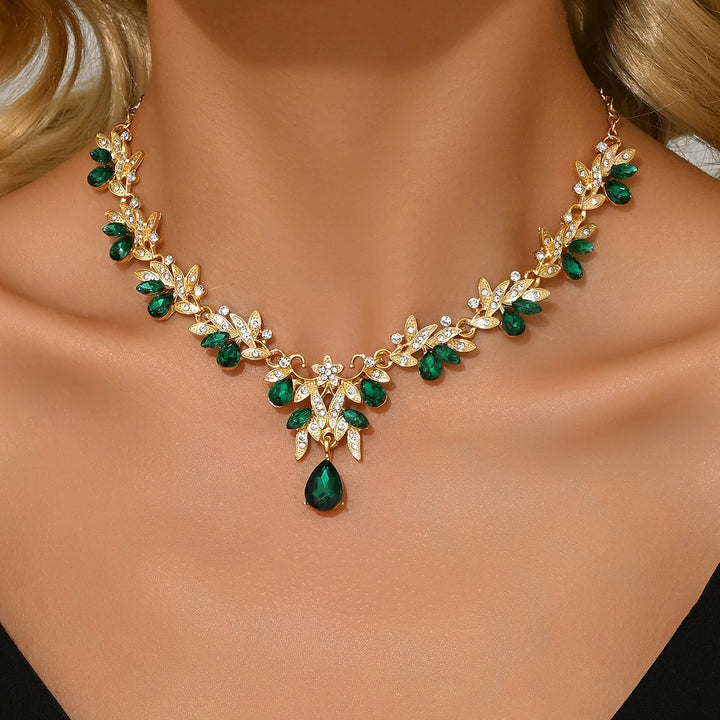 1 pieza Collar de mujer con colgante geométrico en forma de gota de agua, joyería adecuada para cita, fiesta, regalo de festival-2168