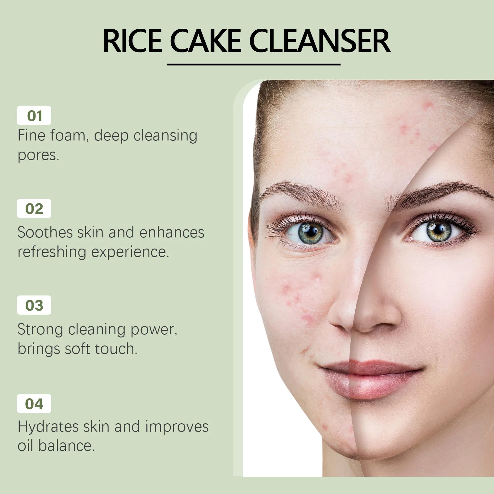 Green Tea Salicylic Acid Facial Cleanser Gently Clean Pores Moisturize Without Tightening Improve Acne Cleanse Refresh Care Halalzen