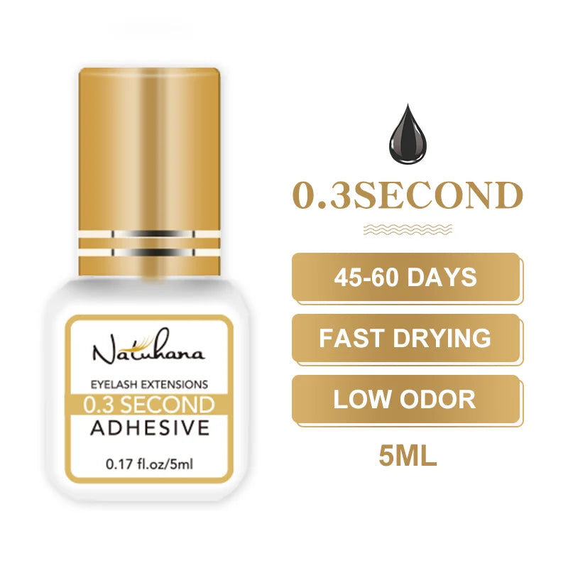 NATUHAHA 5 Pcs/Lot Eyelashes Glue Fast Drying Long Lasting Lashes Adhesive Low Smell Mink Eyelash Glue Makeup Tools Set