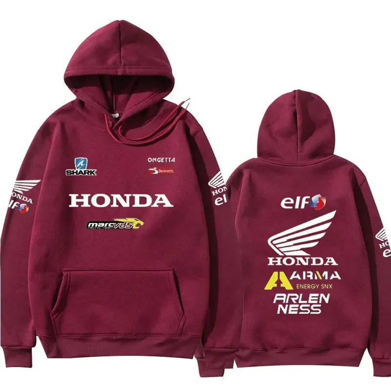 2025 Honda Logo Motorcycle Hoodie Outdoor Riding Jacket, Honda Motorcycle Race, All-season Fan Clothing, Men's Wear