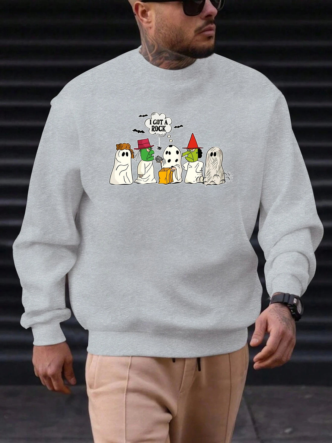 2025 New Men's Cotton Sweatshirt I GOT A ROCK Pattern Printing Round Neck Fashion Casual High Quality Daily Top Clothing