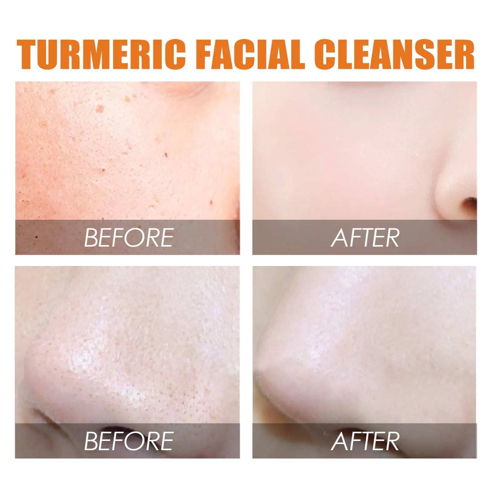Turmeric Facial Cleanser Deeply Cleanses and Repairs The Skin Barrier Moisturizes Shrinks Pores Oil Control Blackheads Face Halalzen