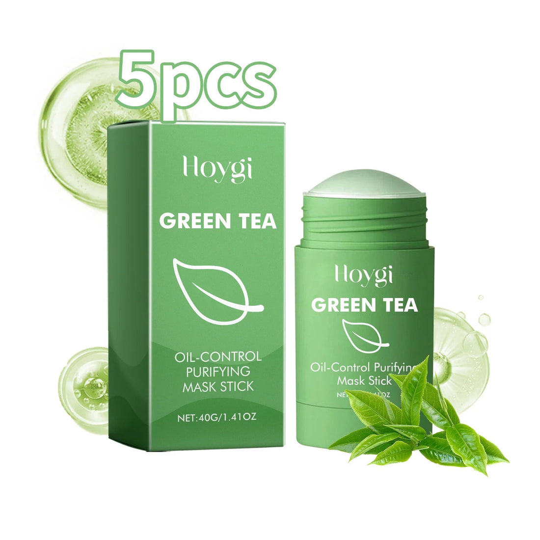 Green Tea Cleaning Facial Mask Stick Deep Cleanse Tender&Smooth The Face Moisturize Fine Pores Solid Cleaning Facial Mask Stick Halalzen